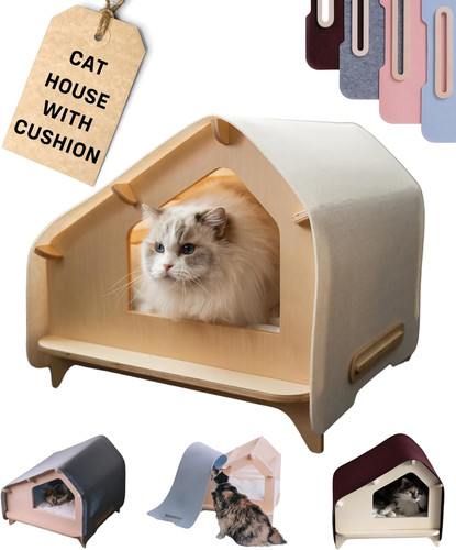 Cozy cat house with cushion - cozy,