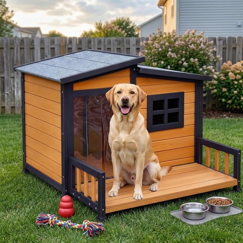Insulated outdoor dog house - dog,