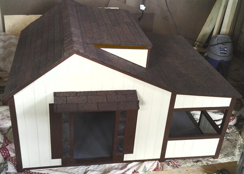 Dog house elaborate shingled - house,